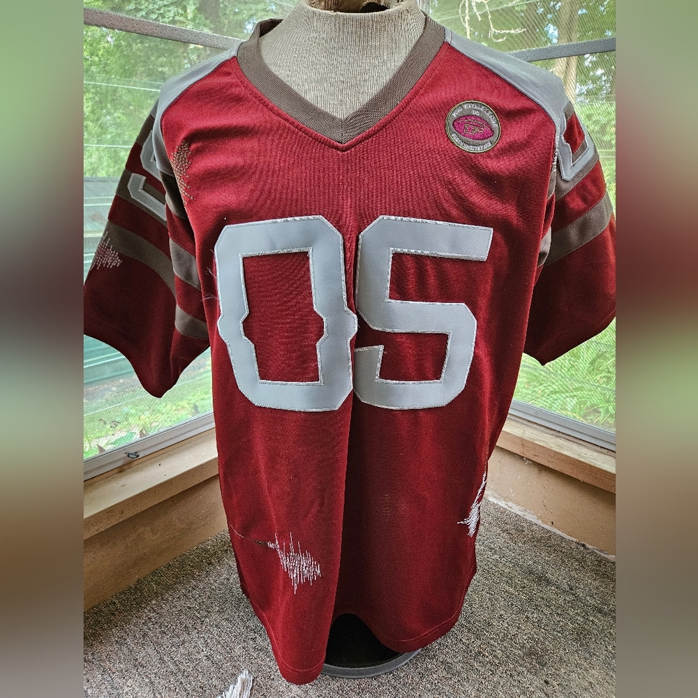 Vintage Y2K Fubu Football Jersey Men’s XL. Burgundy Grey Hip Hop